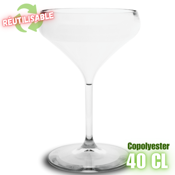 MPD216515 Verre à cocktail piscine 40cl réutilisable en copolyester plastorex