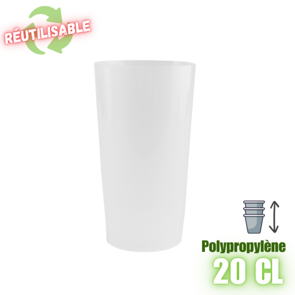 MPD217115 Gobelet éco en polypropylène 20cl réutilisable plastorex