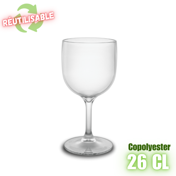 MPD217915 Verre à pied réutilisable 26cl en copolyester plastorex